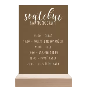 Papírový harmonogram JOLANA