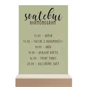 Papírový harmonogram JOLANA