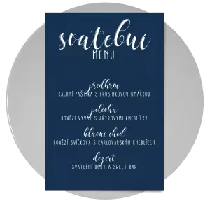 Papírové svatební menu JOLANA