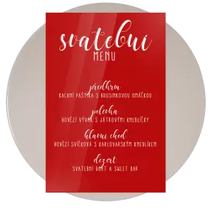 Plexi svatební menu JOLANA