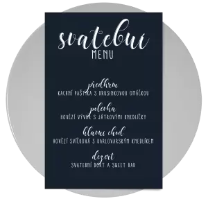 Papírové svatební menu JOLANA