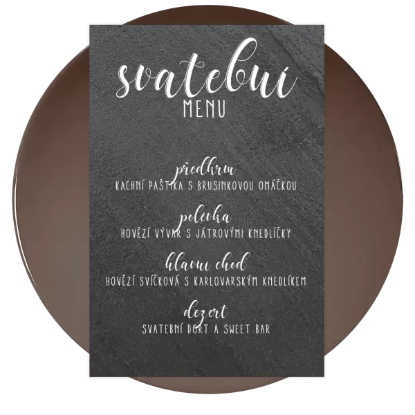 Kamenné svatební menu JOLANA