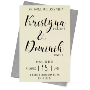 Papírové svatební oznámení JOLANA 