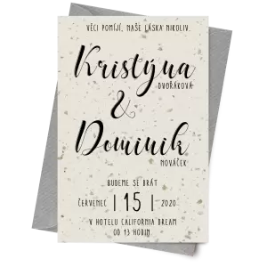 Papírové svatební oznámení JOLANA 