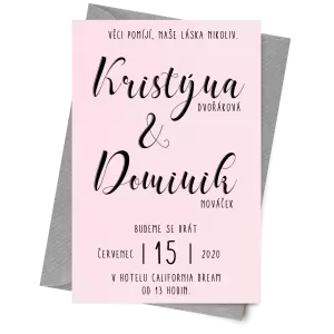 Papírové svatební oznámení JOLANA 