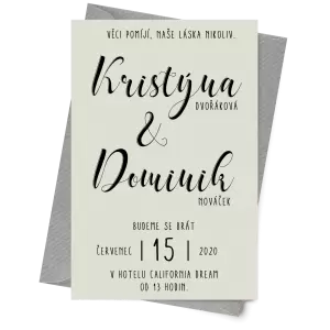 Papírové svatební oznámení JOLANA 