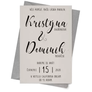 Papírové svatební oznámení JOLANA 