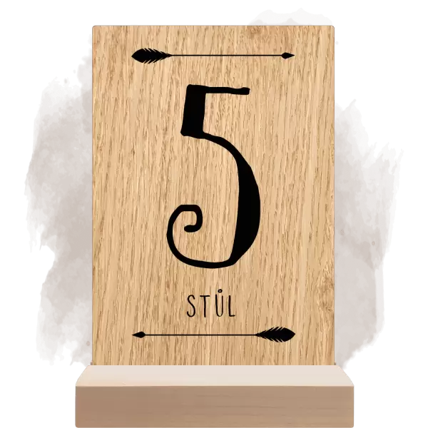 Dřevěné číslo stolu KAMILA