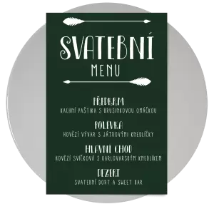 Papírové svatební menu KAMILA