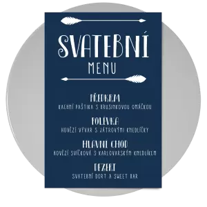 Papírové svatební menu KAMILA