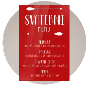 Plexi svatební menu KAMILA