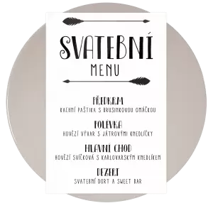 Plexi svatební menu KAMILA