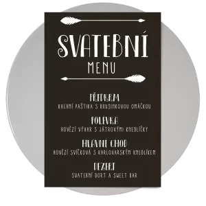 Papírové svatební menu KAMILA