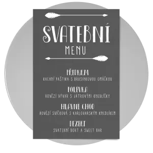 Papírové svatební menu KAMILA