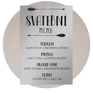 Plexi svatební menu KAMILA