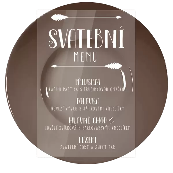 Plexi svatební menu KAMILA