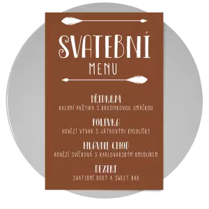 Papírové svatební menu KAMILA