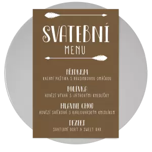 Papírové svatební menu KAMILA