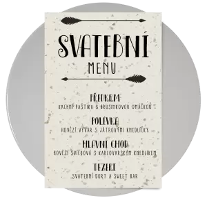 Papírové svatební menu KAMILA