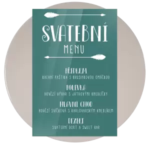 Plexi svatební menu KAMILA