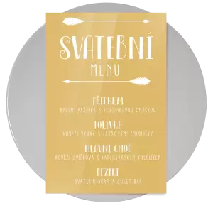 Papírové svatební menu KAMILA