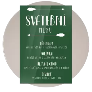 Plexi svatební menu KAMILA