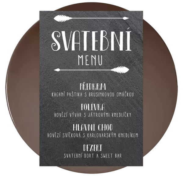 Kamenné svatební menu KAMILA