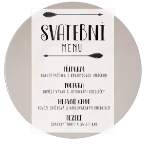 Plexi svatební menu KAMILA