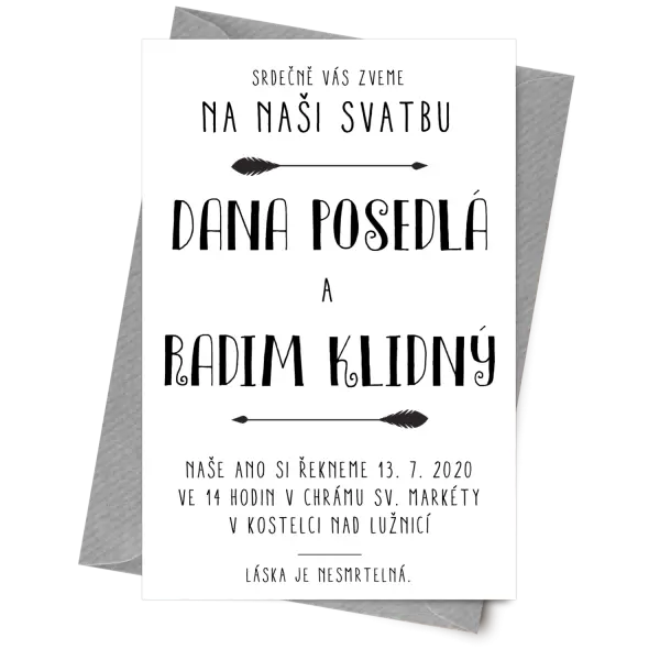 Papírové svatební oznámení KAMILA