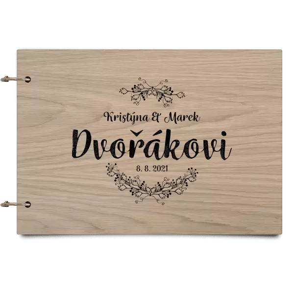 Dřevěné svatební album DENISA