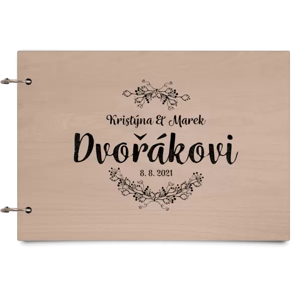 Dřevěné svatební album DENISA