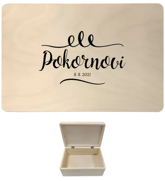 Dřevěný box s víkem KRISTYNA