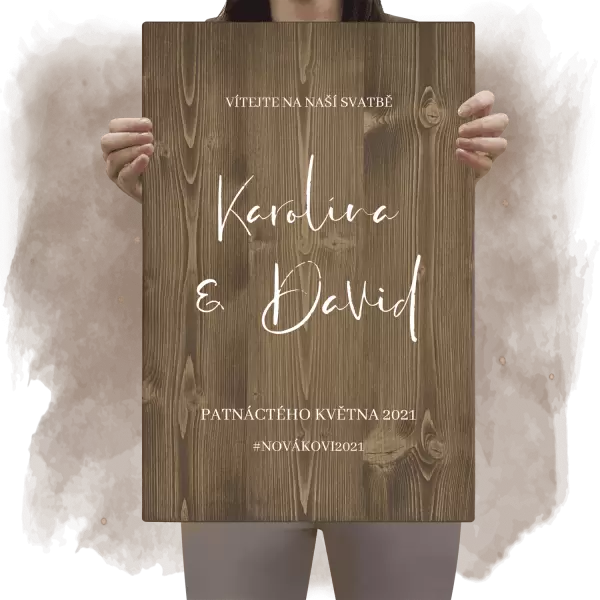Dřevěná uvítací cedule JULIE