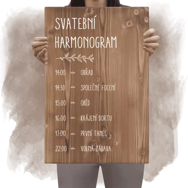 Dřevěný harmonogram ELENA