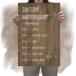 Dřevěný harmonogram ELENA