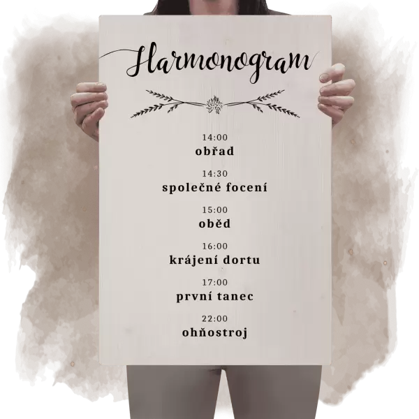 Dřevěný harmonogram DANA