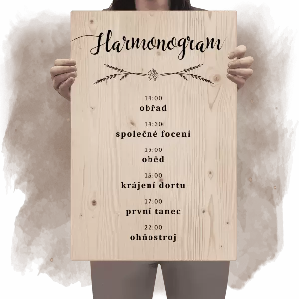 Dřevěný harmonogram DANA