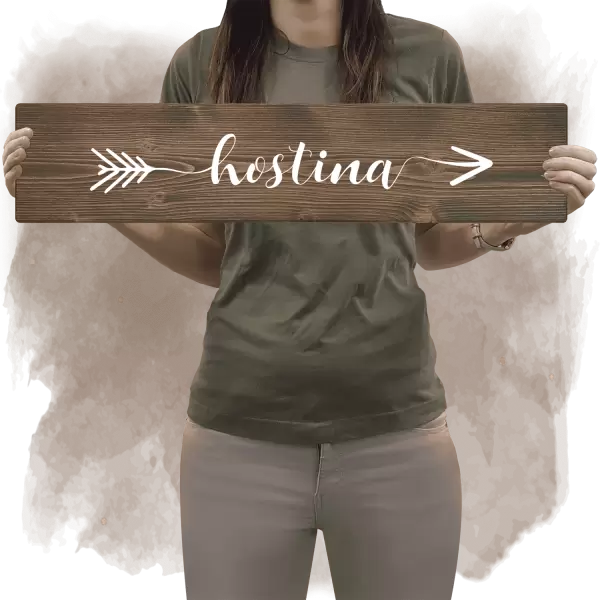 Dřevěná směrovka HOSTINA vpravo
