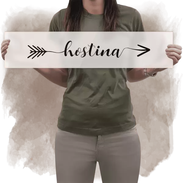 Plexi směrovka HOSTINA vpravo