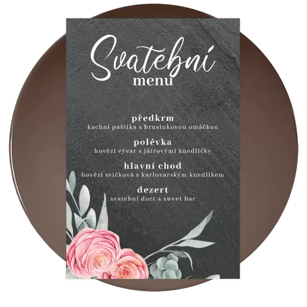 Kamenné svatební menu NIKOLA
