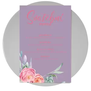 Papírové svatební menu OLIVIE