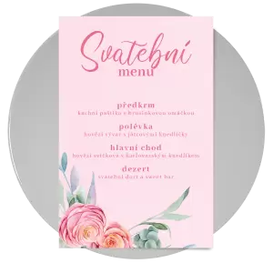 Papírové svatební menu OLIVIE
