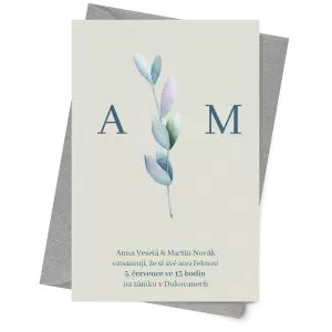 Papírové svatební oznámení SILVA