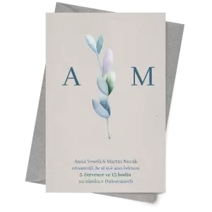 Papírové svatební oznámení SILVA