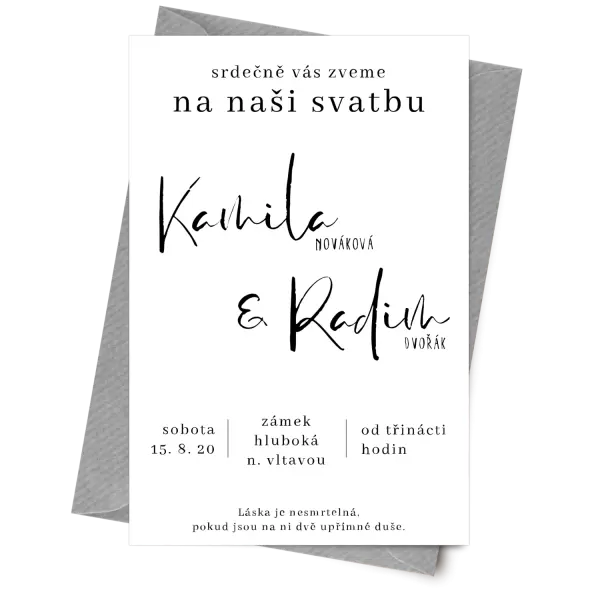 Papírové svatební oznámení VALERIE