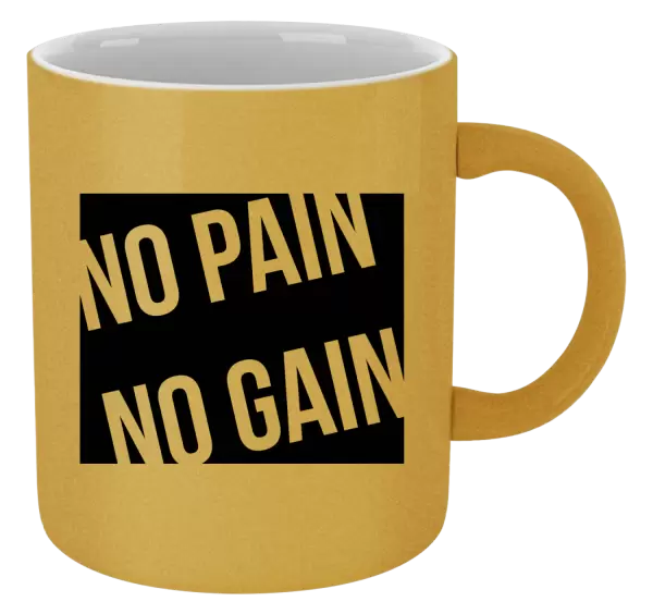 Metalický hrnek No pain no gain