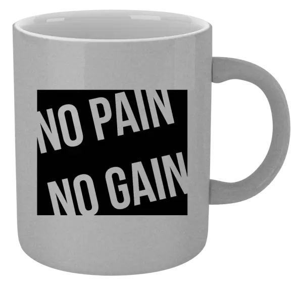 Metalický hrnek No pain no gain