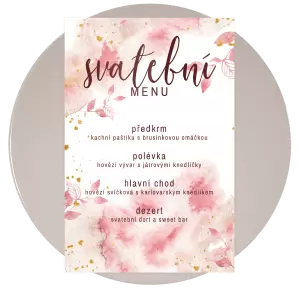 Plexi svatební menu ZUZANA