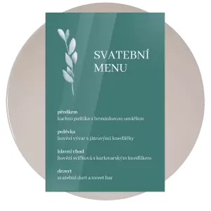 Plexi svatební menu SILVA