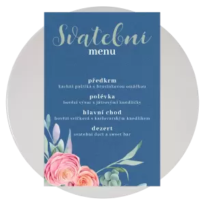 Papírové svatební menu RENATA